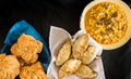 locro dishes empanadas and typical pastries in the Argentine national holidays Royalty Free Stock Photo