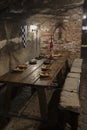 dishes in a medieval tavern, Hungary