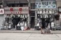 Dishes shop in the open air