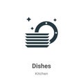 Dishes vector icon on white background. Flat vector dishes icon symbol sign from modern kitchen collection for mobile concept and