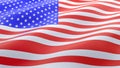 Disheveled waving american flag. Close-up. Stars and stripes, united states of america. 3d rendering