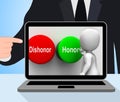 Dishonor Honor Buttons Displays Integrity And Morals Royalty Free Stock Photo