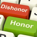 Dishonor Honor Keys Shows Integrity And Morals Royalty Free Stock Photo