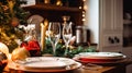 Dishware and crockery set for winter holiday family dinner, Christmas homeware decor for holidays in the English country house,