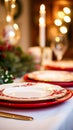 Dishware and crockery set for winter holiday family dinner, Christmas homeware decor for holidays in the English country