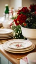 Dishware and crockery set for winter holiday family dinner, Christmas homeware decor for holidays in the English country