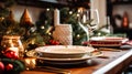 Dishware and crockery set for winter holiday family dinner, Christmas homeware decor for holidays in the English country