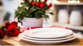 Dishware and crockery set for winter holiday family dinner, Christmas homeware decor for holidays in the English country