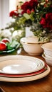 Dishware and crockery set for winter holiday family dinner, Christmas homeware decor for holidays in the English country