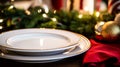 Dishware and crockery set for winter holiday family dinner, Christmas homeware decor for holidays in the English country