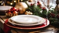 Dishware and crockery set for winter holiday family dinner, Christmas homeware decor for holidays in the English country