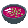 Dishware food icon isometric vector. Bowl cabbage