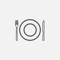 Dishware icon vector isolated on white