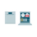 Dishwasher appliance on white background Royalty Free Stock Photo