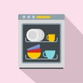 Dishwasher icon, flat style
