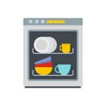 Dishwasher icon, flat style