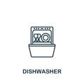 Dishwasher icon. Line simple line Housekeeping icon for templates, web design and infographics Royalty Free Stock Photo