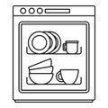 Dishwasher icon, outline style