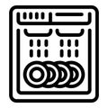 Dishwasher installation icon outline vector. Automatic dish washing