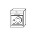 Dishwasher line icon. Household appliances symbol. Vector sign for web graphic.