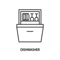 Dishwasher line icon. Household appliances