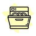 Dishwasher line icon, kitchen and appliance, vector graphics