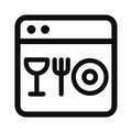 Dishwasher machine line icon