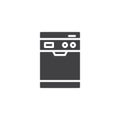 Dishwasher machine vector icon