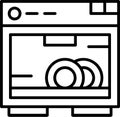 Dishwasher Outline Vector Icon Royalty Free Stock Photo