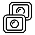 Dishwasher pods icon outline vector. Dish solid soap