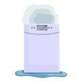 Dishwasher problem icon cartoon vector. Broken machine