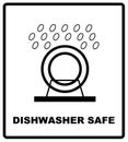Dishwasher safe symbol isolated. Dishwasher safe sign isolated, vector illustration. Symbol for use in package layout