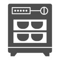 Dishwasher solid icon. Household vector illustration isolated on white. Kitchen appliance glyph style design, designed