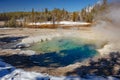 Dishwasher Spring at Norris Geyser Basin trail area, during winter in Yellowstone National Park, Wyoming Royalty Free Stock Photo