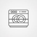 Dishwasher vector icon sign symbol