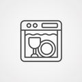 Dishwasher vector icon sign symbol