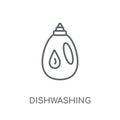 dishwashing detergent linear icon. Modern outline dishwashing de Royalty Free Stock Photo