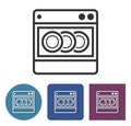 Dishwashing machine line icon