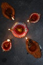 Disigning diyas with verious designed diya burning