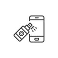 Disinfect phone line icon