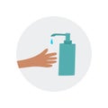 Disinfect or sanitize hands simple sticker