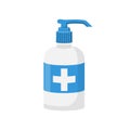 Disinfectant flat icon. Liquid soap in plastic pump bottle Royalty Free Stock Photo