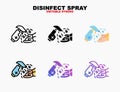 Disinfectant Hand icon with different style.