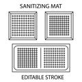 Disinfectant mat. Sanitizing mat. Antibacterial entry rug. Disinfecting carpet for shoes. Sterile surface. Two-zone mat for
