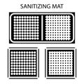 Disinfectant mat. Sanitizing mat. Antibacterial entry rug. Glyph. Disinfecting carpet for shoes. Sterile surface. Two-zone mat for