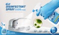 Disinfectant spray ad template Royalty Free Stock Photo