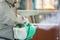 Disinfectant sprayers and germs that adhere on objects on the surface. prevent infection Covid 19 viruses or coronavirus And