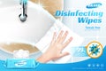 Disinfectant wipes ad template Royalty Free Stock Photo