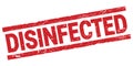 DISINFECTED text on red rectangle stamp sign Royalty Free Stock Photo