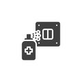 Disinfecting light switch vector icon